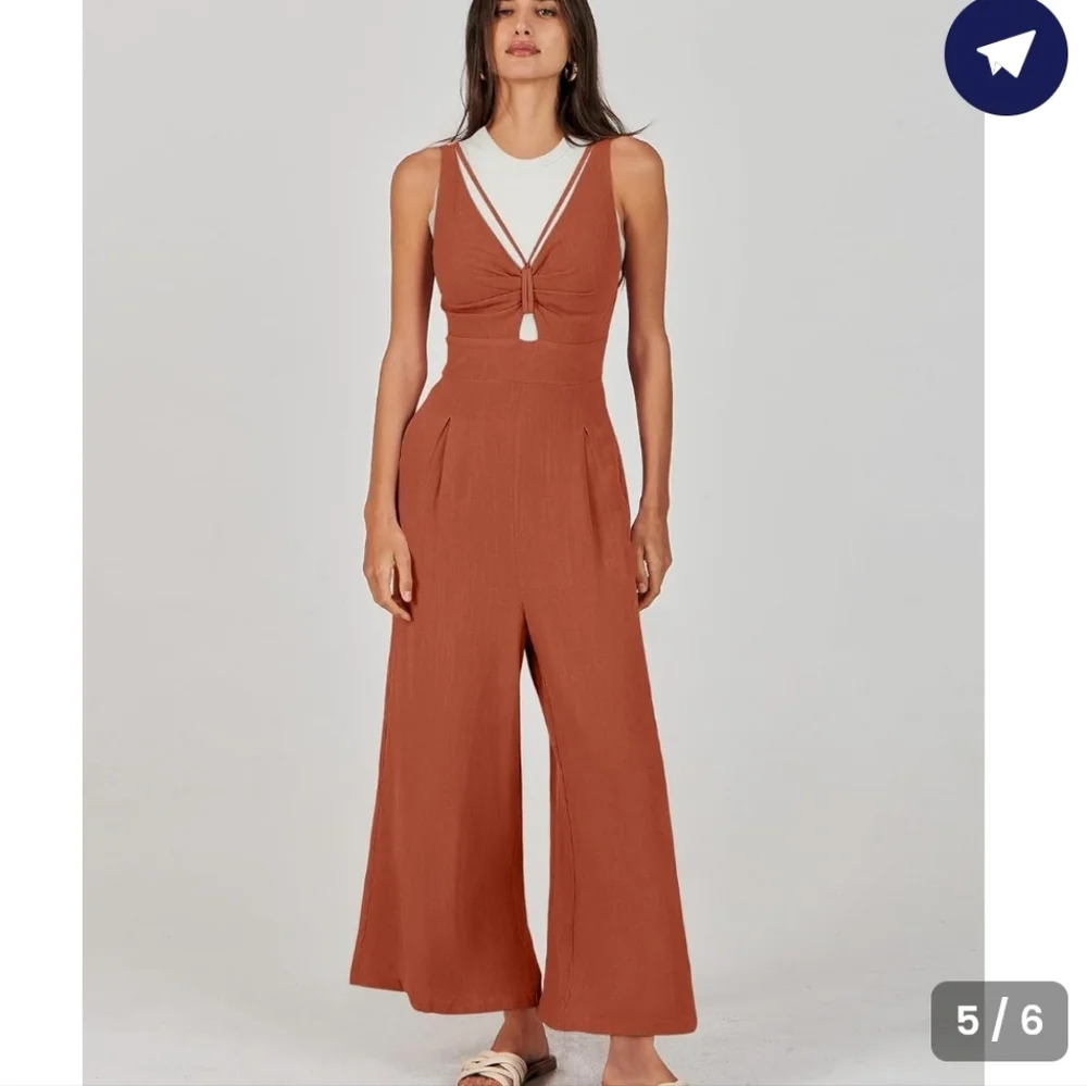 Anrabess Linen Blend Jumpsuit